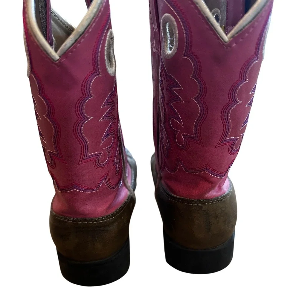 Dan Post Kids Pink Brown Western Cowboy Boots‎ Size 3M